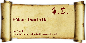 Héber Dominik névjegykártya